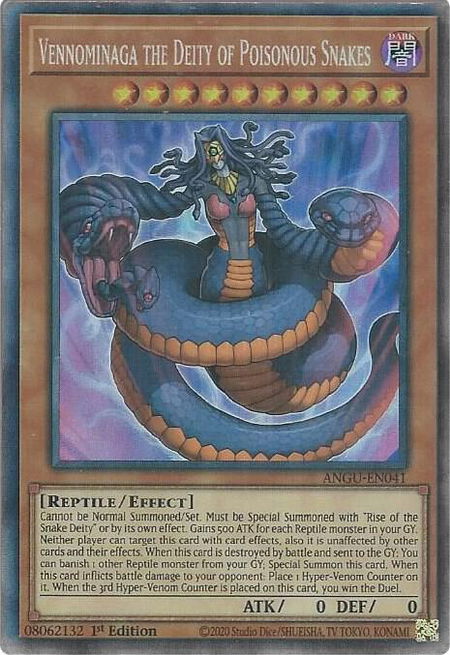 Vennominaga the Deity of Poisonous Snakes (CR) - Ancient Guardians YuGiOh trading card