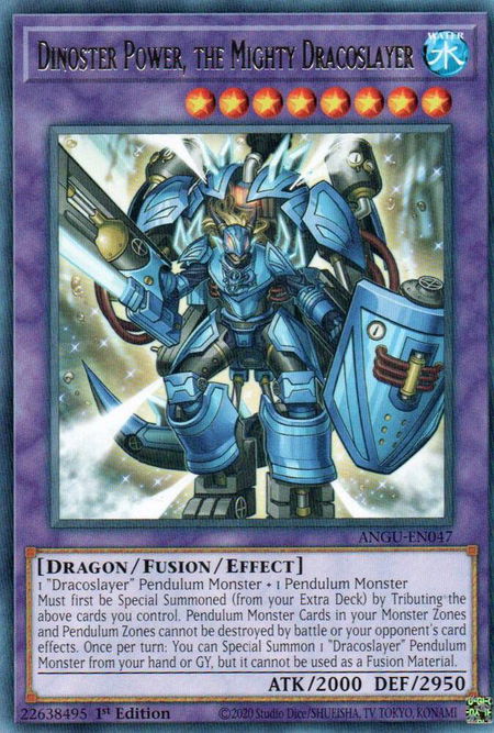 Dinoster Power, the Mighty Dracoslayer trading card from Ancient Guardians Dinoster Power, the Mighty Dracoslayer - Ancient Guardians YuGiOh trading card