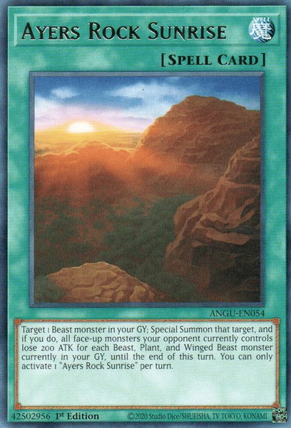 Ayers Rock Sunrise trading card from Ancient Guardians Ayers Rock Sunrise - Ancient Guardians YuGiOh trading card