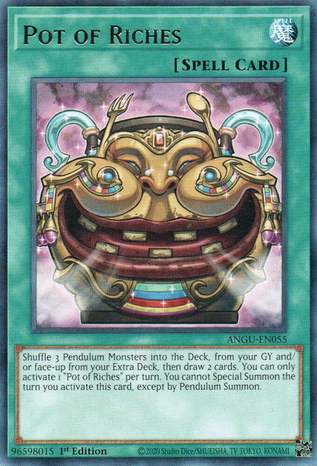Pot of Riches trading card from Ancient Guardians Pot of Riches - Ancient Guardians YuGiOh trading card