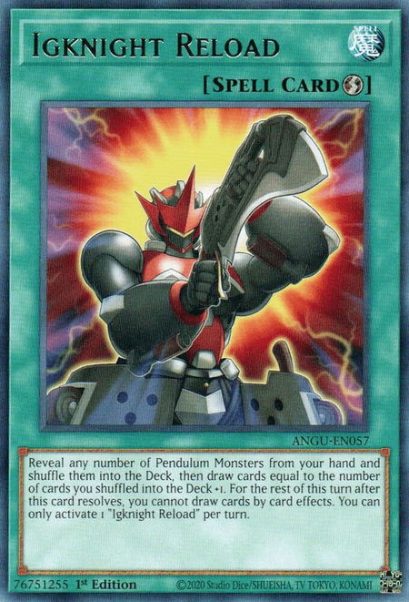 Igknight Reload trading card from Ancient Guardians Igknight Reload - Ancient Guardians YuGiOh trading card