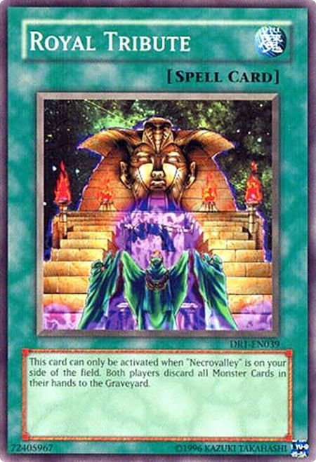 Royal Tribute trading card from Dark Revelation Volume 1 Royal Tribute - Dark Revelation Volume 1 YuGiOh trading card