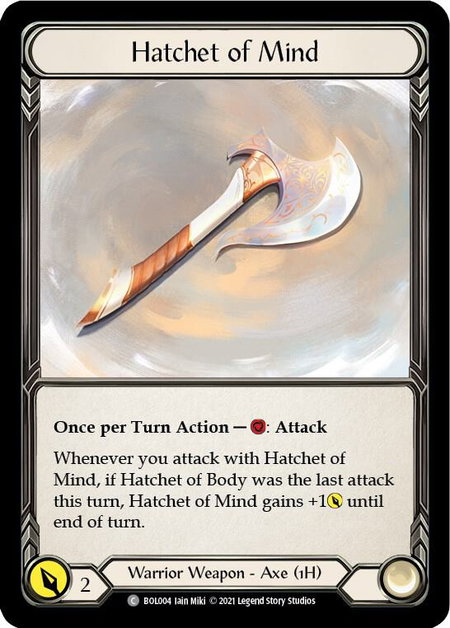 Hatchet of Mind - Blitz Deck: Monarch - Boltyn Flesh and Blood trading card