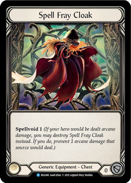 Spell Fray Cloak - Blitz Deck: Monarch - Boltyn Flesh and Blood trading card