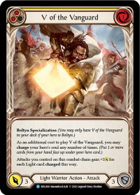 V of the Vanguard - Blitz Deck: Monarch - Boltyn (BOL) #BOL009 - Rare Flesh and Blood Trading Card