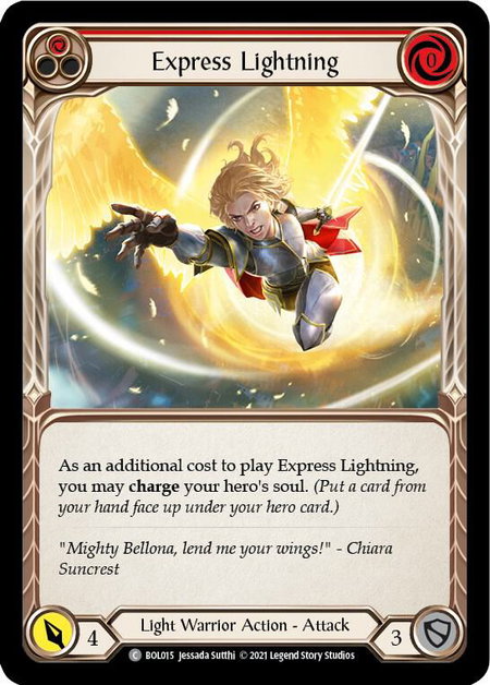 Express Lightning (Red) - Blitz Deck: Monarch - Boltyn Flesh and Blood trading card