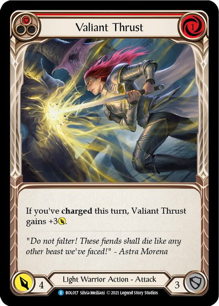 Valiant Thrust - Blitz Deck: Monarch - Boltyn Flesh and Blood trading card