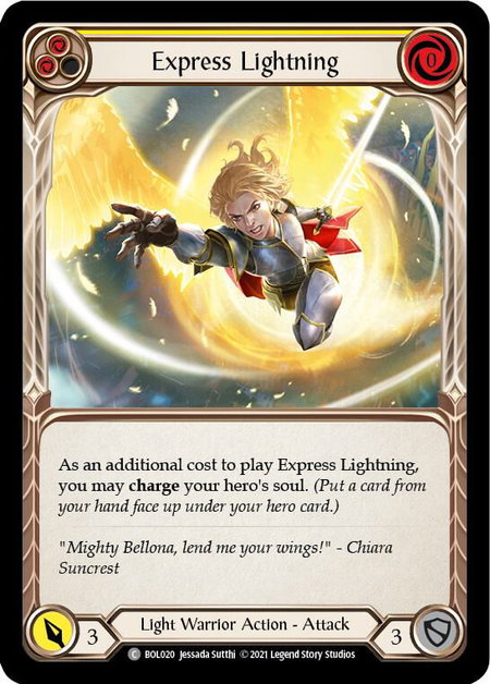 Express Lightning (Yellow) - Blitz Deck: Monarch - Boltyn Flesh and Blood trading card