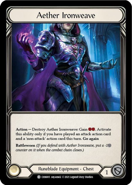 Aether Ironweave - Blitz Deck: Monarch - Chane Flesh and Blood trading card