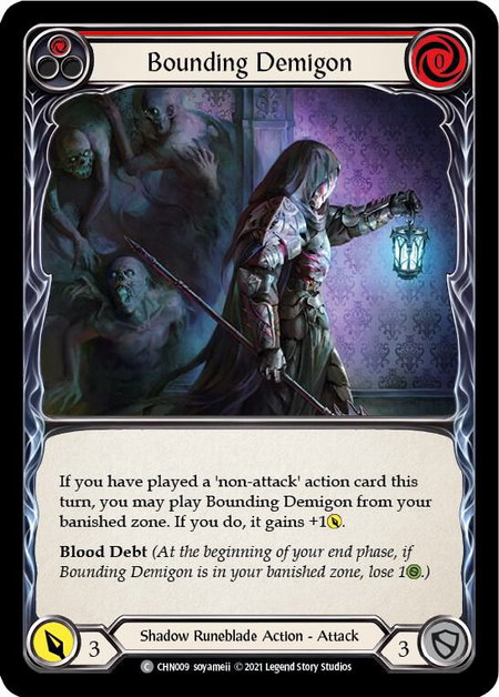 Bounding Demigon (Red) - Blitz Deck: Monarch - Chane Flesh and Blood trading card