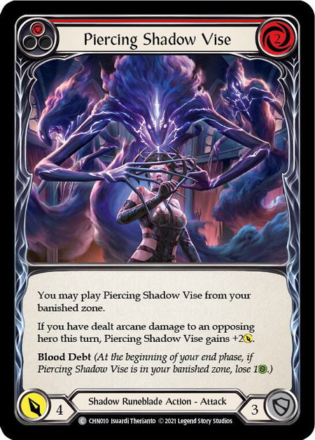 Piercing Shadow Vise (Red) - Blitz Deck: Monarch - Chane Flesh and Blood trading card