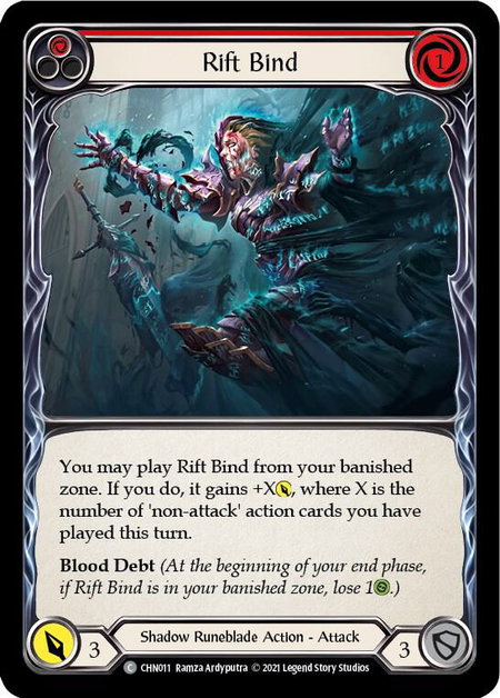 Rift Bind (Red) - Blitz Deck: Monarch - Chane Flesh and Blood trading card