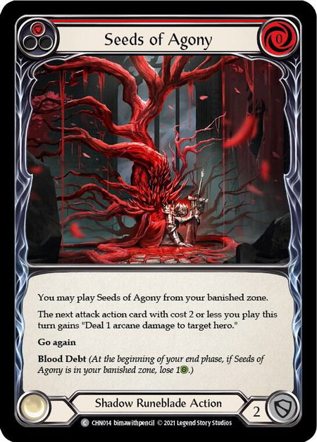 Seeds of Agony (Red) - Blitz Deck: Monarch - Chane Flesh and Blood trading card