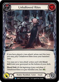 Unhallowed Rites (Red) - Blitz Deck: Monarch - Chane (CHN) #CHN015 - Rare Flesh and Blood Trading Card