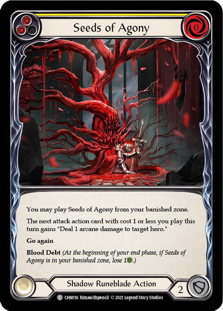 Seeds of Agony (Yellow) - Blitz Deck: Monarch - Chane Flesh and Blood trading card