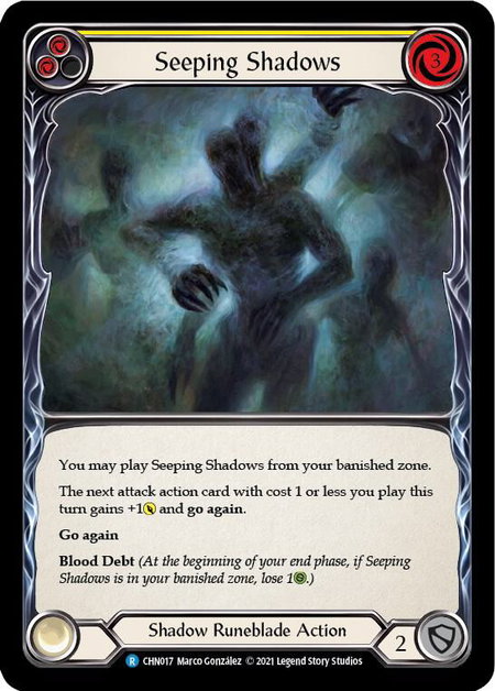 Seeping Shadows (Yellow) - Blitz Deck: Monarch - Chane Flesh and Blood trading card