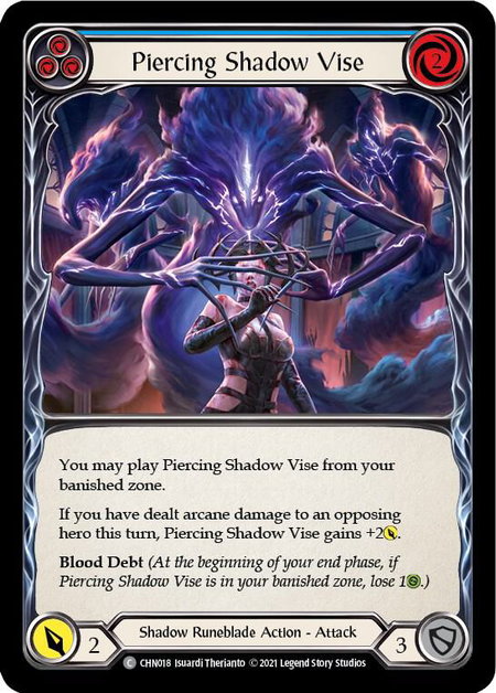 Piercing Shadow Vise (Blue) - Blitz Deck: Monarch - Chane Flesh and Blood trading card