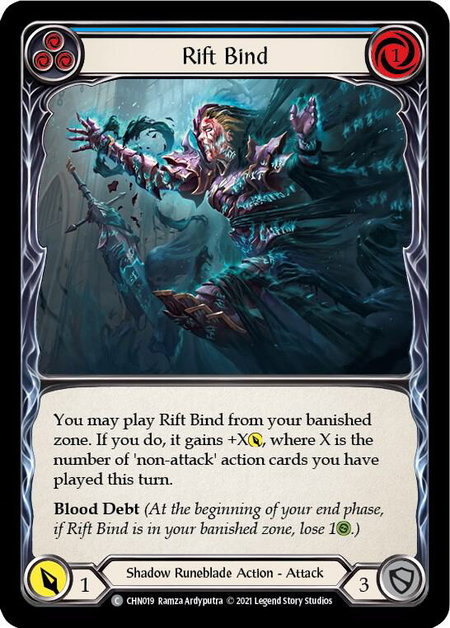 Rift Bind (Blue) - Blitz Deck: Monarch - Chane Flesh and Blood trading card