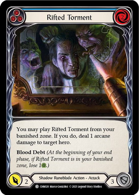 Rifted Torment (Blue) - Blitz Deck: Monarch - Chane Flesh and Blood trading card