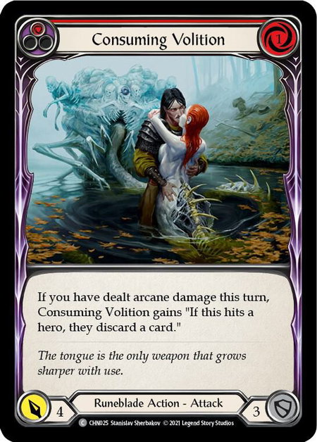 Consuming Volition (Red) - Blitz Deck: Monarch - Chane Flesh and Blood trading card
