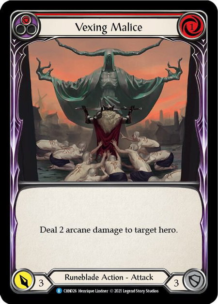 Vexing Malice (Red) - Blitz Deck: Monarch - Chane Flesh and Blood trading card