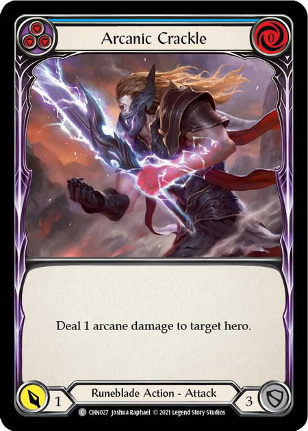 Arcanic Crackle (Blue) - Blitz Deck: Monarch - Chane Flesh and Blood trading card