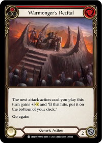 Warmonger's Recital (Red) - Blitz Deck: Monarch - Chane (CHN) #CHN028 - Common Flesh and Blood Trading Card