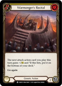 Warmonger's Recital (Yellow) - Blitz Deck: Monarch - Chane (CHN) #CHN029 - Common Flesh and Blood Trading Card