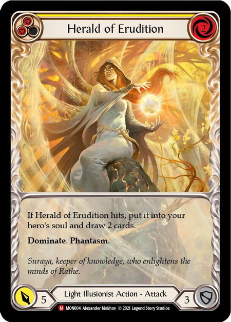 Herald of Erudition (Extended Art) trading card from Monarch Herald of Erudition (Extended Art) - Monarch Flesh and Blood trading card