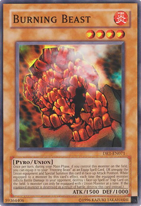 Burning Beast trading card from Dark Revelation Volume 1 Burning Beast - Dark Revelation Volume 1 YuGiOh trading card