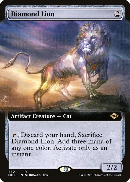 Diamond Lion (Extended Art) trading card from Modern Horizons 2 Diamond Lion (Extended Art) - Modern Horizons 2 Magic: The Gathering trading card