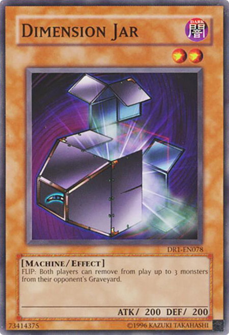 Dimension Jar trading card from Dark Revelation Volume 1 Dimension Jar - Dark Revelation Volume 1 YuGiOh trading card