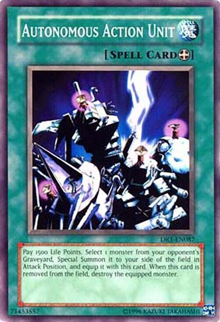 Autonomous Action Unit trading card from Dark Revelation Volume 1 Autonomous Action Unit - Dark Revelation Volume 1 YuGiOh trading card