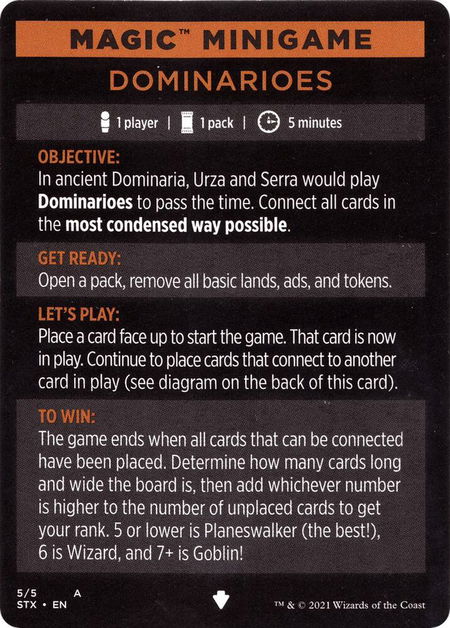 Magic Minigame: Dominarioes - Strixhaven: School of Mages Magic: The Gathering trading card