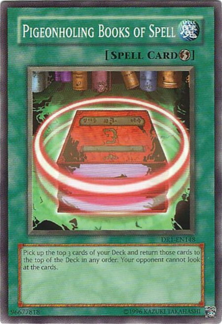 Pigeonholing Books of Spell - Dark Revelation Volume 1 YuGiOh trading card