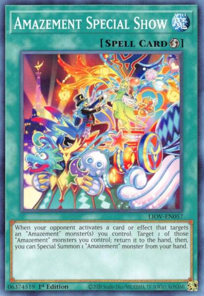 Amazement Special Show trading card from Lightning Overdrive Amazement Special Show - Lightning Overdrive YuGiOh trading card