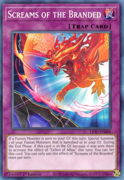 Screams of the Branded trading card from Lightning Overdrive Screams of the Branded - Lightning Overdrive YuGiOh trading card