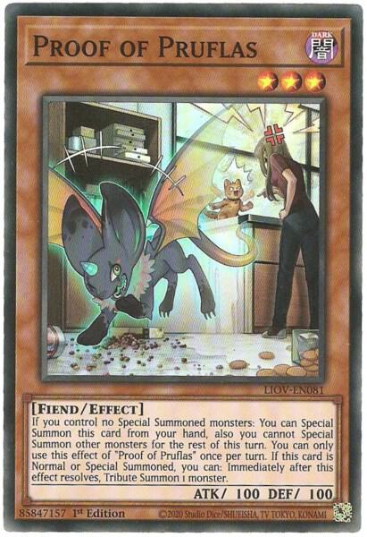 Proof of Pruflas - Lightning Overdrive YuGiOh trading card