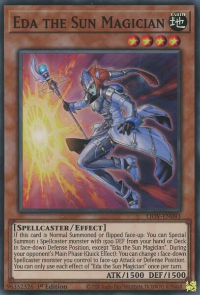 Eda the Sun Magician trading card from Lightning Overdrive Eda the Sun Magician - Lightning Overdrive YuGiOh trading card