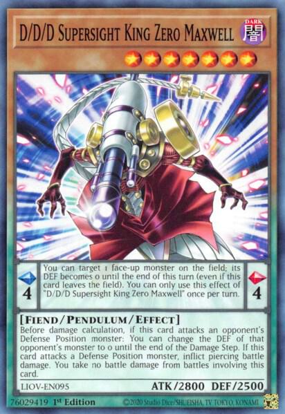 D/D/D Supersight King Zero Maxwell - Lightning Overdrive YuGiOh trading card