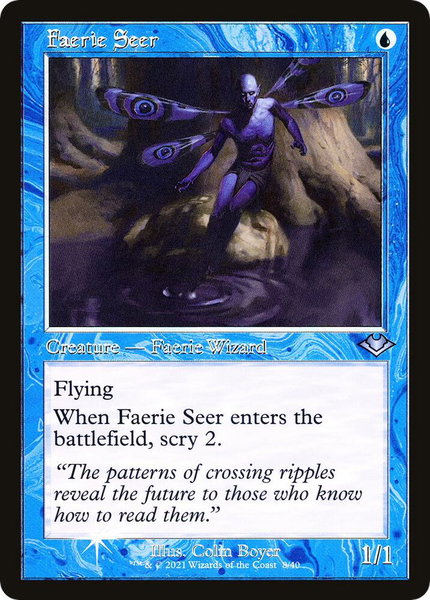 Faerie Seer (Retro Frame) trading card from Modern Horizons Faerie Seer (Retro Frame) - Modern Horizons Magic: The Gathering trading card