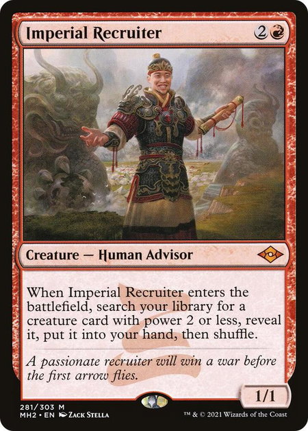 Imperial Recruiter trading card from Modern Horizons 2 Imperial Recruiter - Modern Horizons 2 Magic: The Gathering trading card