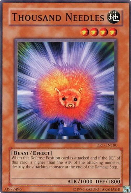 Thousand Needles trading card from Dark Revelation Volume 1 Thousand Needles - Dark Revelation Volume 1 YuGiOh trading card
