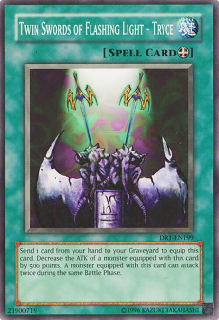 Twin Swords of Flashing Light - Tryce trading card from Dark Revelation Volume 1 Twin Swords of Flashing Light - Tryce - Dark Revelation Volume 1 YuGiOh trading card