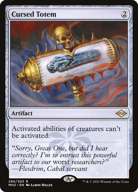 Cursed Totem trading card from Modern Horizons 2 Cursed Totem - Modern Horizons 2 Magic: The Gathering trading card