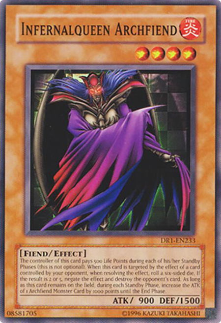 Infernalqueen Archfiend trading card from Dark Revelation Volume 1 Infernalqueen Archfiend - Dark Revelation Volume 1 YuGiOh trading card