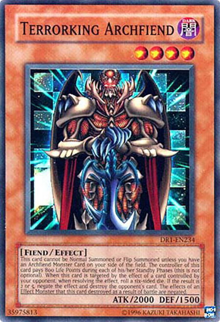 Terrorking Archfiend trading card from Dark Revelation Volume 1 Terrorking Archfiend - Dark Revelation Volume 1 YuGiOh trading card