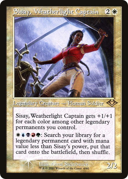 Sisay, Weatherlight Captain (Retro Frame) - Modern Horizons Magic: The Gathering trading card