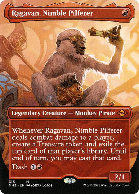 Ragavan, Nimble Pilferer (Borderless) - Modern Horizons 2 Magic: The Gathering trading card