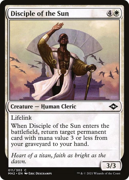 Disciple of the Sun trading card from Modern Horizons 2 Disciple of the Sun - Modern Horizons 2 Magic: The Gathering trading card